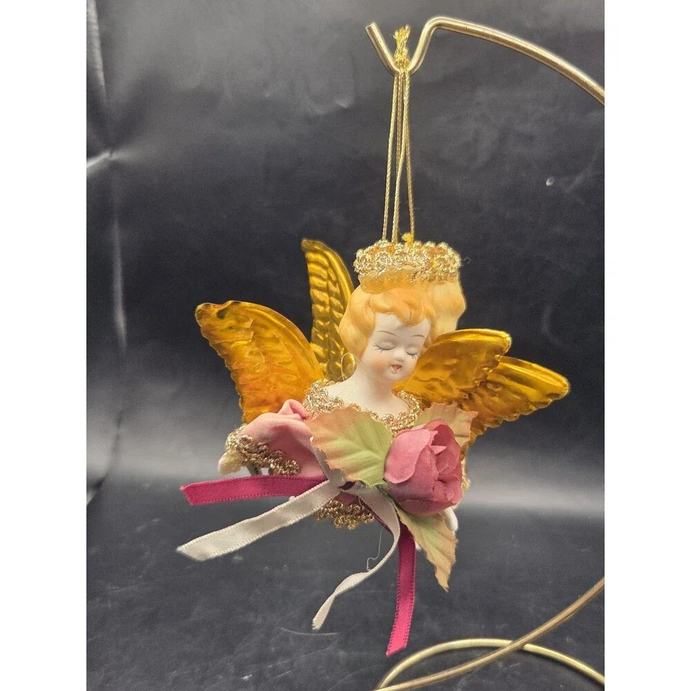 Lot Of 2 Vintage Victorian Style Angel Ornaments
